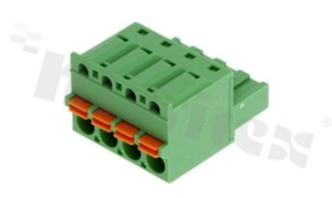 Listwa zaciskowa rozłączalna; w rastrze 5.00mm; 4-torowa; żeńska; na przewód 0.2-2.50mm2 (26-12AWG); kierunek wtykania równoległy do osi przewodów; z zaciskiem sprężynowym; styki z fosforobrązu; stalowa klatka; UL 300V/10A TUV 320V/20A