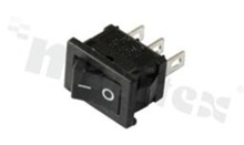Miniaturowy przełącznik typu Rocker; jednobiegowy; 2-pozycyjny; 13.6x9.2mm; konektory SPDT; przycisk czarny; 1A/250V