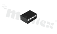 PCB terminal block; pitch 3.50mm; 5-ways; horizontal entry; SMD; range wire 0.14-1.50mm2 (AWG 28-16); spring-loaded; black; 300V/14A