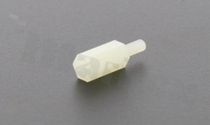 Threaded plastic spacer ; height 8mm; thread M2