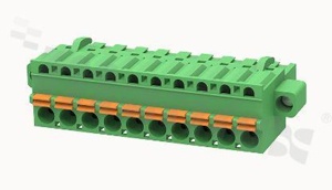 Listwa zaciskowa rozłączalna; w rastrze 5.08mm; 10-torowa; żeńska; na przewód 2.50mm2 (26-12AWG); kierunek wtykania równoległy do osi przewodów; z zaciskiem sprężynowym; z zaczepem śrubowym; styki z fosforobrązu; stalowa klatka; UL 300/10A TUV 320/20A