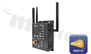 Industrial EN50155 IEEE 802.11 a/b/g/n 3G cellular router with 2x10/100/1000Base-T(X); M12 connector; EU band; operating temperature -25+70 deg.C; supply 12...48VDC