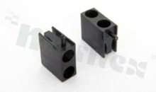 Podstawka pod 2 diody LED; kątowa; średnica LED 3.0mm; czarna