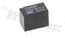 Electromagnetic relay; contact rating current 1A; coil voltage 5VDC; changeover contact (1C); coil power: 150mW; 1A/24VDC; 1A/120VAC