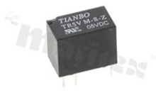 Electromagnetic relay; contact rating current 1A; coil voltage 5VDC; changeover contact (1C); coil power: 150mW; 1A/24VDC; 1A/120VAC