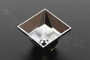 Reflector for LED high power; angle: 55 degrees ; Number of LEDs: 1; Dimensions: 30x30mm; Height: 21.15mm; material: PC; Fastening: screw