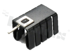 Heatsink; moulded TO-220; TO-262 19x12.8x12.7mm; black; anodized aluminium AL5052; RoHS.