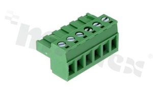 Listwa zaciskowa rozłączalna; w rastrze 5.08mm; 6-torowa; żeńska; na przewód 2.50mm2 (28-12AWG); kierunek wtykania równoległy do osi przewodów; styki z fosforobrązu; mosiężna klatka; UL 300V/15A