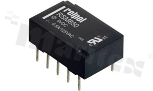 Przekaźnik elektromagnetyczny; prąd znamionowy 2A; napięcie cewki 5VDC; podwójne styki przełączne (2P); moc cewki 140 mW; 2A/30VDC; 0;5A/125VAC