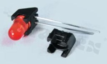 Spacer sleeve for 3.0mm LED; right angle; black
