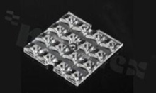 Lens for LED mid power; angle: asymmetric; Number of LEDs: 16; Dimensions: 50x50mm; Height: 4.4mm; meterial: PMMA; Fastening: screw