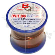 Insulated winding wire; with one layer of enamel insulation; diameter 1.15mm; SWG 19; -65+200 deg.C; 26m; 250g.