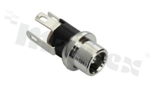 Gniazdo zasilające do PCB; męskie; kątowe; średnica kołka 2.0mm; średnica otworu 8.0mm; montaż: do panela