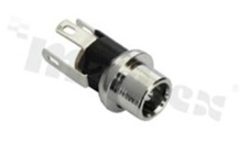 DC socket; male; angled; pin diameter 2mm; hole diameter 8.0mm; panel