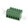 Pluggable terminal block; 3.50mm pitch; 6-ways; female; for wire 0.5-1.50mm2(28-16AWG); wire insertion direction same as plug-in direction; p.bronze contacts; brass cage; UL 300/8A