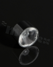 Soczewka do diod LED high power; kąt rozsyłu: 36 stopni FWHM; ilość diod: 1; rozmiar: okrąg 16mm; wysokość: 10mm; rodzaj materiału: PMMA; PC; sposób mocowania: taśma, pin