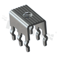 Screw terminal; M4x6.00; vertical; without screw; snap-in
