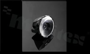 Lens for LED high power; angle: Oval 43 x 10 degrees FWHM; Number of LEDs: 1; Dimensions: round 38mm; Height: 24.1mm; meterial: PMMA; PC; Fastening: tape; pin