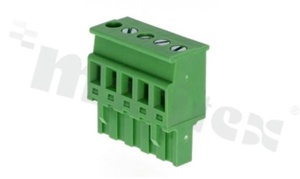 Listwa zaciskowa rozłączalna; w rastrze 5.08mm; 5-torowa; żeńska; na przewód 2.50mm2 (28-12AWG); kierunek wtykania prostopadły do osi przewodów; styki z fosforobrązu; mosiężna klatka; UL 300V/15A TUV 320V/10A