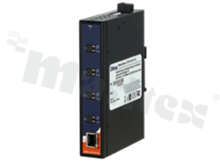 SPE PoDL industrial switch with 4x10Base-T1L and 1x10/100Base-T(X) RJ 45; operating temp -40+70 deg.C; supply 24VDC; DIN rain