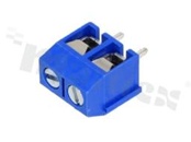 PCB terminal block; pitch 5.00mm; 2-ways; vertical; wire range 1.5mm2 (AWG 22-14); with screws for a flat screwdriver; brass cage; blue color; UL 300V/10A, TUV 250V/15A