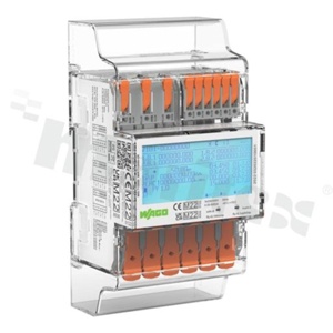 Licznik energii elektrycznej na szynę din; cyfrowy trójfazowy;IP51/IP20;65A; częstotliwość 45-60Hz;MID;Modbus; Interfejs S0;3x230/400V AC; 5A; wyjście na dole (PU)