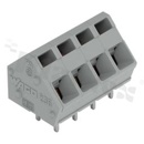 Listwa zaciskowa do PCB; w rastrze 5.0/5.08mm; 2-torowa; skośne wejście przewodu; na przewód 0.08-2.50mm2 (28-12 AWG); ze stykiem sprężynowym; szara; UL: 300V/15A;ATEX
