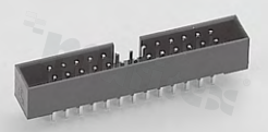 Full shrouded header for PCB; pitch 2.00mm; 34-contacts; THT; male; top entry