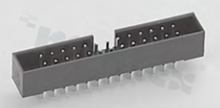 Full shrouded header for PCB; pitch 2.00mm; 34-contacts; THT; male; top entry