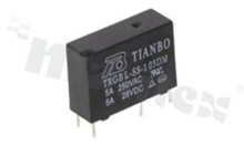 Electromagnetic relay; contact rating current 5A; coil voltage 5VDC; make contact (1A); coil power 200mW; 5A/28VDC; 5A/250VAC