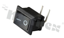 Przełącznik typu Rocker; jednobiegowy; 2-pozycyjny; 19.2x13mm; konektory SPST; przycisk czarny; 6A