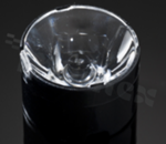 Soczewka do diod LED high power; kąt rozsyłu: 8 ddo 11 stopni FWHM; ilość diod: 1; rozmiar: okrąg 22mm; wysokość: 14.7mm; rodzaj materiału: PMMA; PC; sposób mocowania: taśma