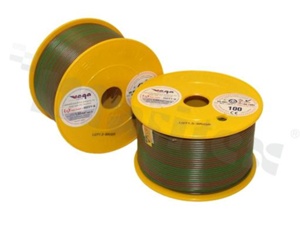 Przewód pojedynczy LGY/H05V-K; z wielodrutową miedzianą żyłą; brązowy/zielony; przekrój 1.50mm2; AWG 16; 500V; -40+105 st.C; 100m.