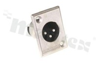 Connector: XLR; socket; AC; male; 15A; 133V; PIN: 3; 14AWG; straight; IP40; silver plated