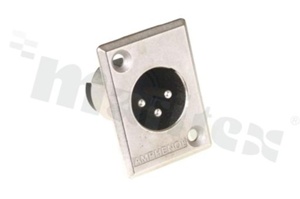 Connector: XLR; socket; AC; male; 15A; 133V; PIN: 3; 14AWG; straight; IP40; silver plated