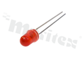 Dioda LED sygnalizacyjna; THT; 5mm; czerwona; 645nm; 40mcd/20mA; 1.7-2.5V; dyfuzyjna; 60 stopni