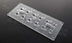 Lens for LED high power; angle: asymmetric; Number of LEDs: 12; Dimensions: 173x71.4mm; Height: 8.86mm; material: PC; Fastening: screw