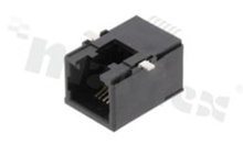 Socket RJ12; 6-contacts; THT; side entry; size 6; 6u" Au