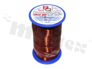 Insulated winding wire; with one layer of enamel insulation; diameter 1.80mm; SWG 15; -65+200 deg.C; 21m; 500g.