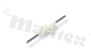 Element łączeniowy; w rastrze 4mm; 1-stykowe; długość: 28mm; biały