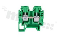 Mini Installation terminal block; 1-level; 2-contacts; for wire 0,5-4,0mm2; screw terminal; green; Din rail; 400V-32A