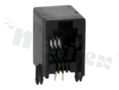 Socket RJ9; 4-contacts; THT; side entry; size 4; 3u" Au