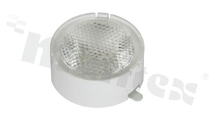 Lens for LED high power; angle: 24 degrees ; Number of LEDs: 1; Dimensions: round 22.4mm; Height: 10.1mm; material: PMMA; Fastening: tape; frame