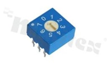 Przełącznik kodujący; 8-pozycyjny BCD; 10x10mm; poziomy; bez pokrętła; montaż THT