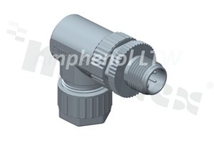 Wtyk M12; kodowanie D; 4-stykowy; męski; 4A; kątowy; na kabel; skręcany; IP67