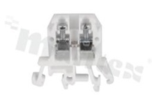 Installation terminal block; 1-level; 2-contacts; for wire 0,5-4,0mm2; screw terminal;white; Din rail; 1000V/32A