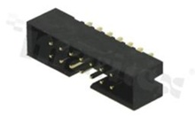 Full shrouded header for PCB; pitch 2.00mm; 14-contacts; THT; male; top entry