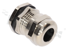 Dławnica kablowa PG11; mosiężna niklowana; PG11 5-10mm; z nakrętką