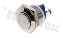 Push button switch; monostable; 16mm; solder terminals; stainless steel; silver button; IP65