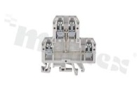 Installation terminal block; 2-level; 4-contacts; for wire 0,5-4mm2; screw terminal; grey; Din rail; AC/DC 690v/32A